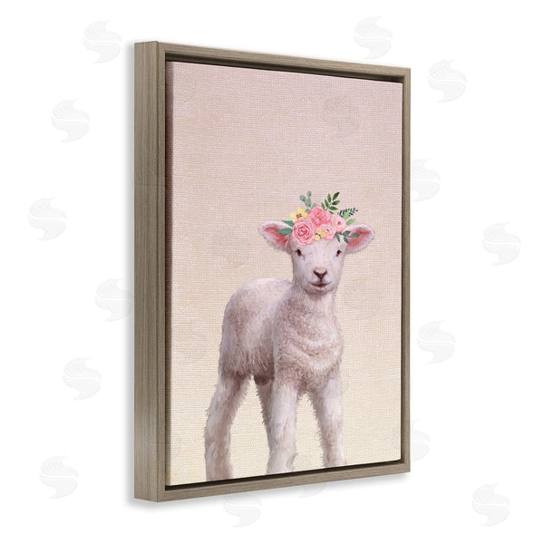 Stupell Industries Ziwei Li | Baby Lamb With Floral Crown