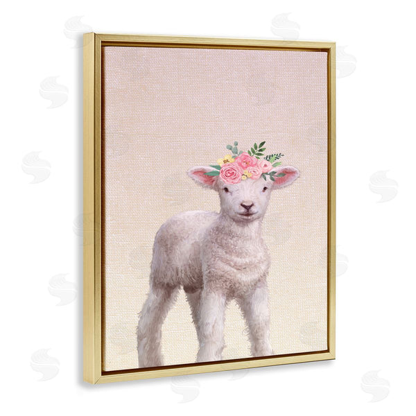 Stupell Industries Ziwei Li | Baby Lamb With Floral Crown