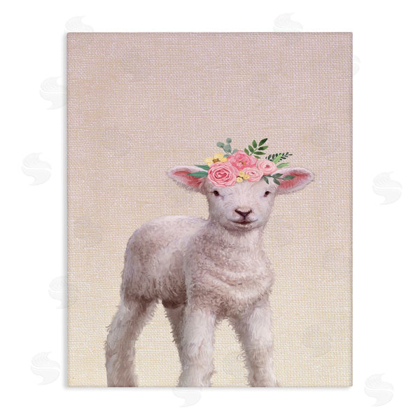 stupell industries Ziwei Li | Baby Lamb with Floral Crown