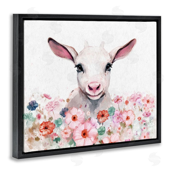 Stupell Industries Ziwei Li | Baby Sheep & Pink Flowers Wall Art