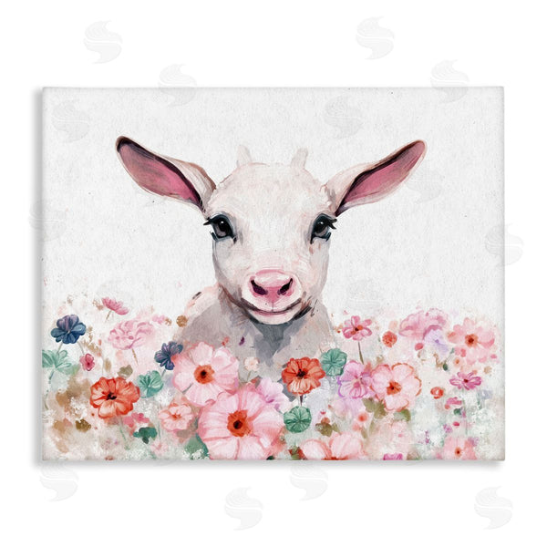 stupell industries Ziwei Li | Baby Sheep & Pink Flowers Wall Art