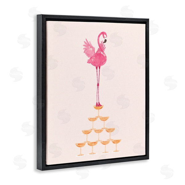 Stupell Industries Ziwei Li | Balancing Flamingo And Wine