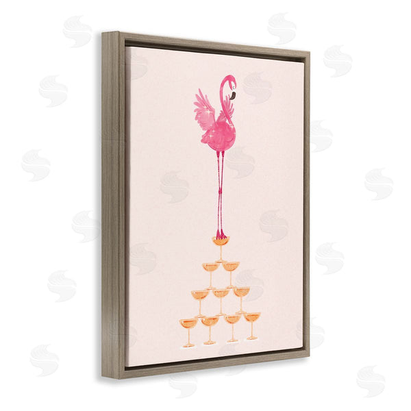 Stupell Industries Ziwei Li | Balancing Flamingo And Wine