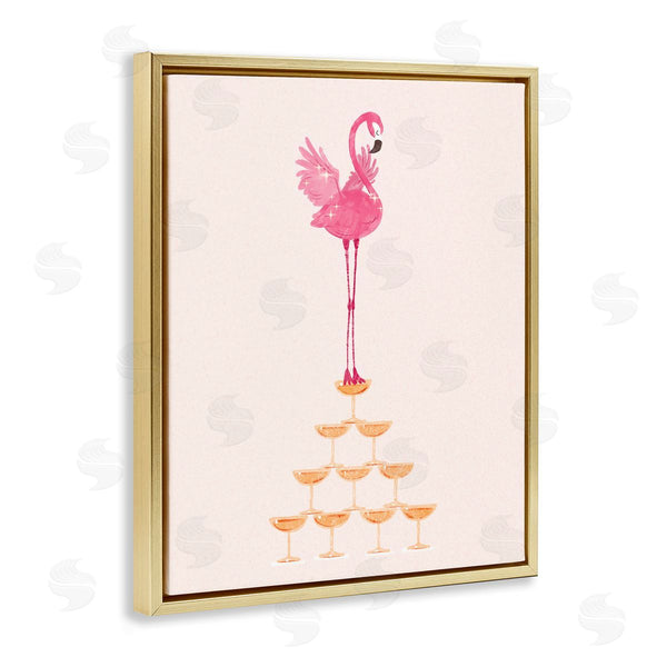 Stupell Industries Ziwei Li | Balancing Flamingo And Wine