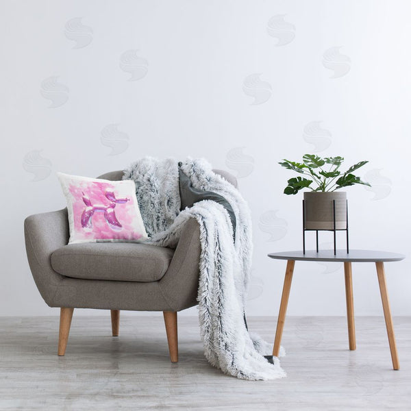 Stupell Industries Ziwei Li | Balloon Dog Shimmer Printed Throw Pillow
