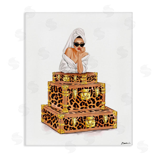 stupell industries Ziwei Li | Bathrobe Female & Suitcases