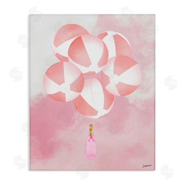 stupell industries Ziwei Li | Beach Ball Balloons & Champagne Wall Art
