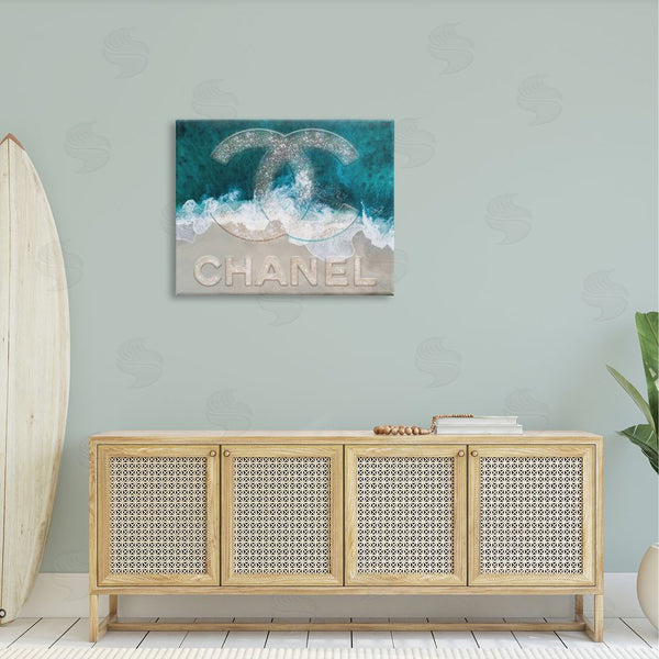 Stupell Industries Ziwei Li | Beach Waves Crashing Shoreline Glam Fashion Detail Wall Art