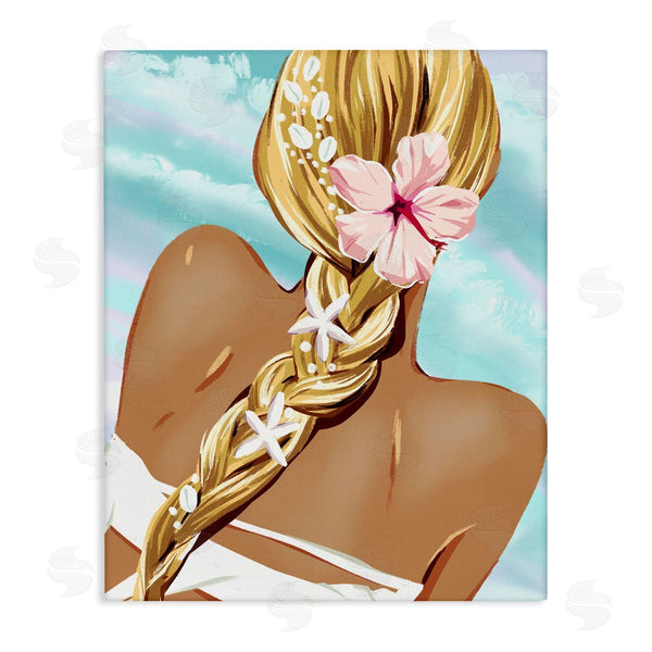 stupell industries Ziwei Li | Beachy Girl with Florals