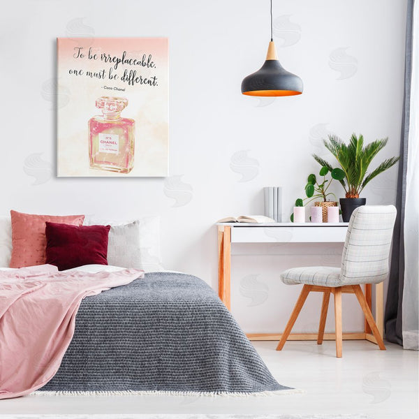 Stupell Industries Ziwei Li | Being Different Fashion Designer Quote Shimmer Pink Perfume Wall Art