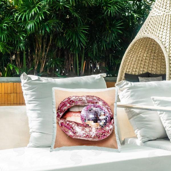 Stupell Industries Ziwei Li | Biting Disco Ball Printed Throw Pillow