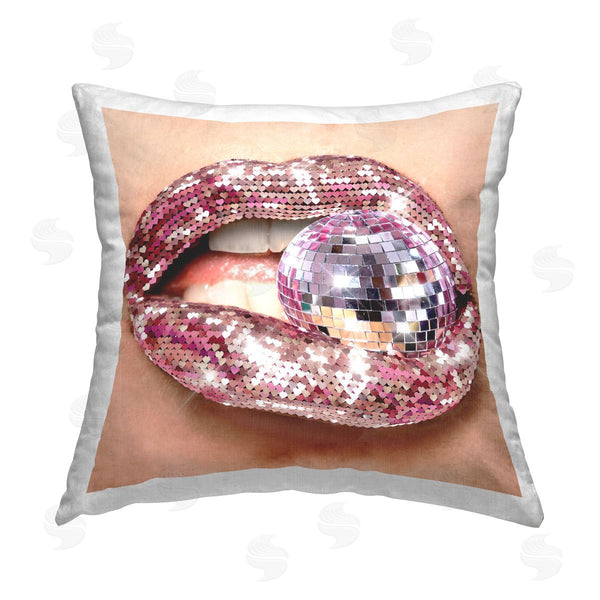 stupell industries Ziwei Li | Biting Disco Ball Printed Throw Pillow