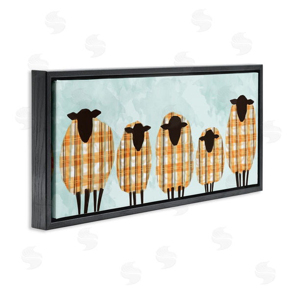 Stupell Industries Ziwei Li | Black Sheep Herd Orange Plaid Autumn Sweaters