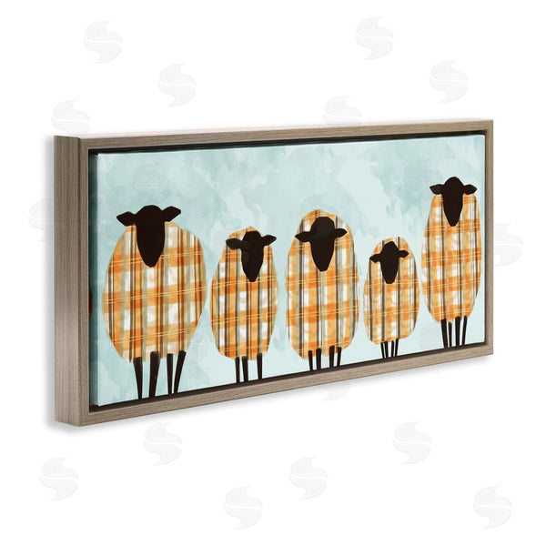 Stupell Industries Ziwei Li | Black Sheep Herd Orange Plaid Autumn Sweaters