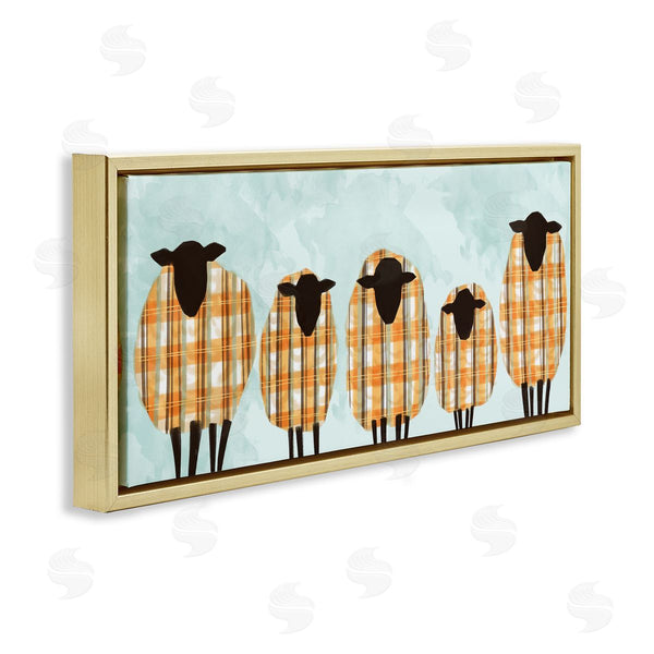Stupell Industries Ziwei Li | Black Sheep Herd Orange Plaid Autumn Sweaters