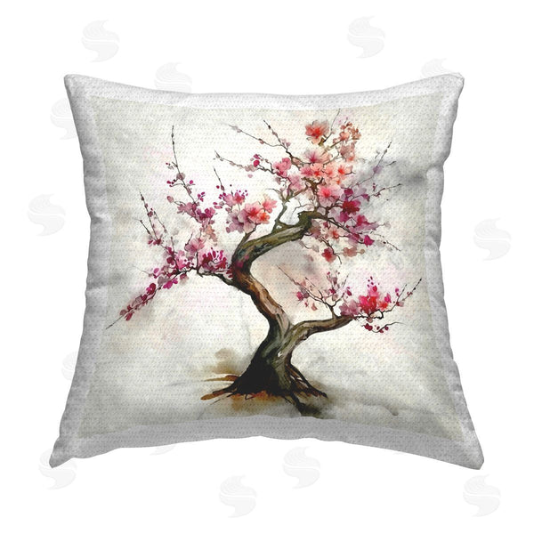Stupell Industries Ziwei Li | Blooming Cherry Blossom Bonsai Tree Printed Throw Pillow