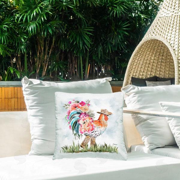 Stupell Industries Ziwei Li | Blooming Cowgirl Hen Printed Throw Pillow