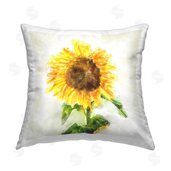 stupell industries Ziwei Li | Blooming Sunflower Farmhouse Garden Printed Throw Pillow