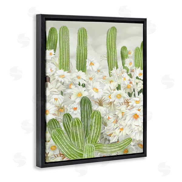 Stupell Industries Ziwei Li | Blooming White Florals In Cacti Field Desert Plants Wall Art
