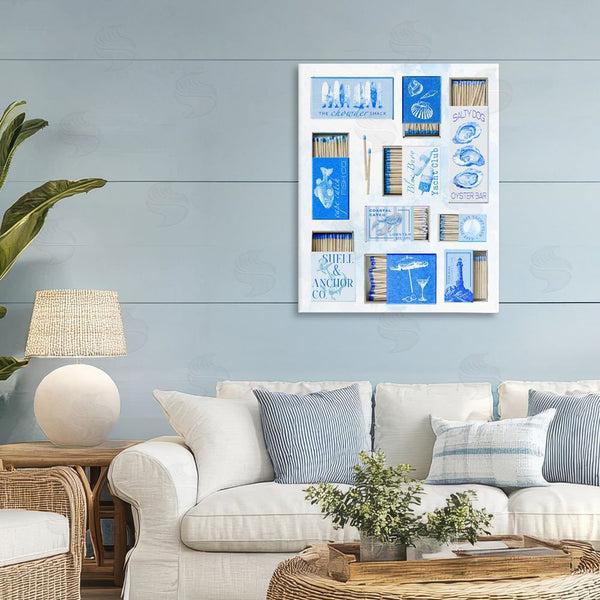 Stupell Industries Ziwei Li | Blue Coastal Matchboxes Wall Art