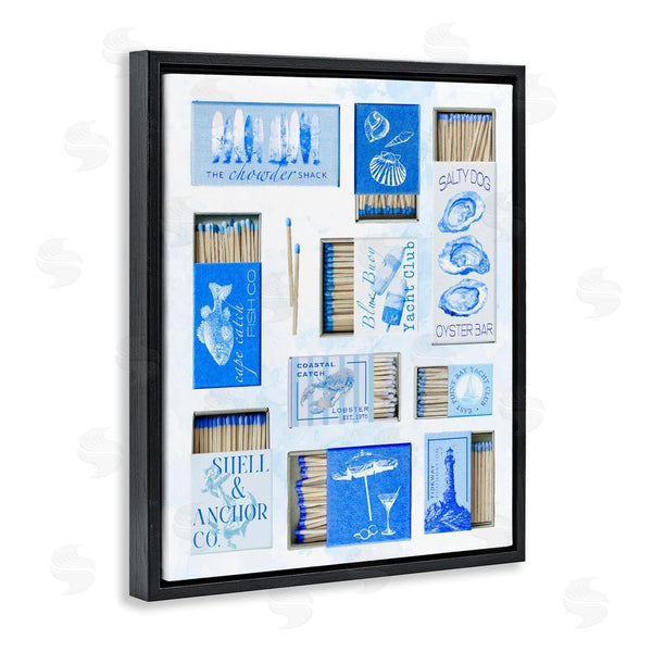Stupell Industries Ziwei Li | Blue Coastal Matchboxes Wall Art