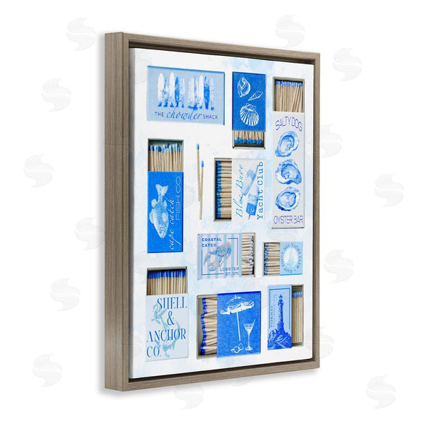 Stupell Industries Ziwei Li | Blue Coastal Matchboxes Wall Art
