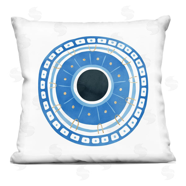 stupell industries Ziwei Li | Blue Geometric Evil Eye Printed Throw Pillow