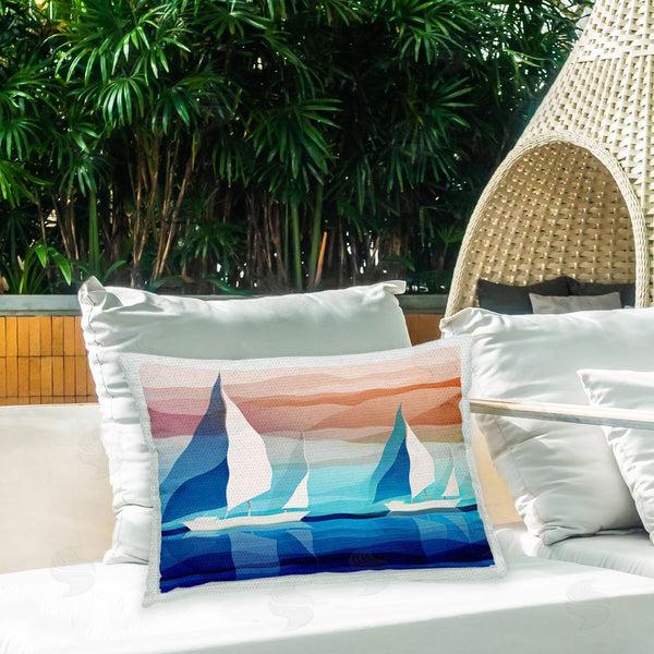 Stupell Industries Ziwei Li | Blue Geometric Sailboats