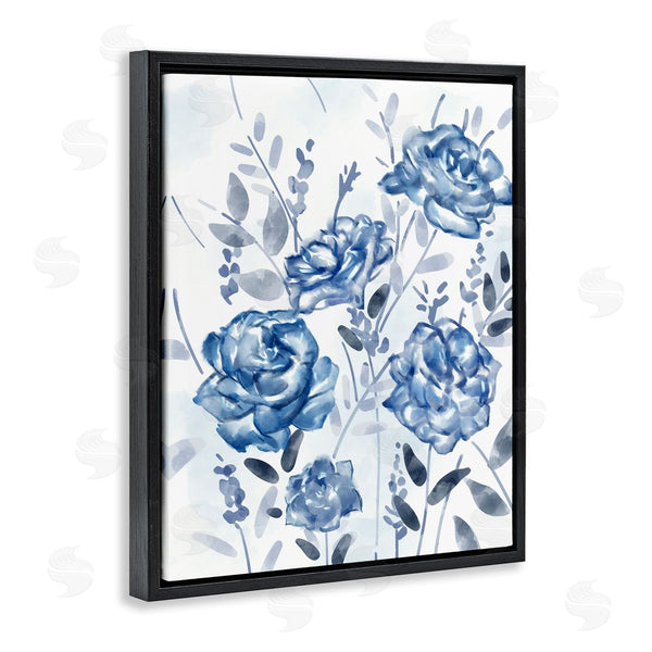 Stupell Industries Ziwei Li | Blue Rose Garden Abstract Toile Florals