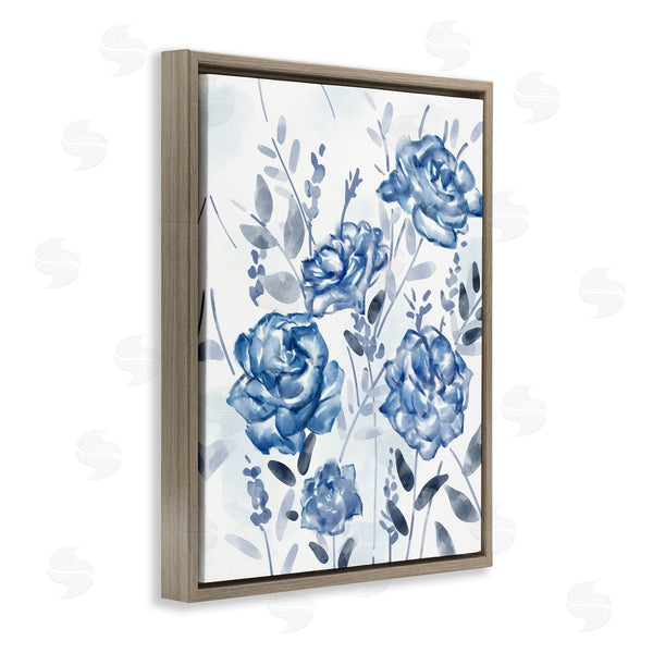 Stupell Industries Ziwei Li | Blue Rose Garden Abstract Toile Florals