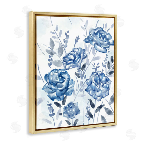 Stupell Industries Ziwei Li | Blue Rose Garden Abstract Toile Florals