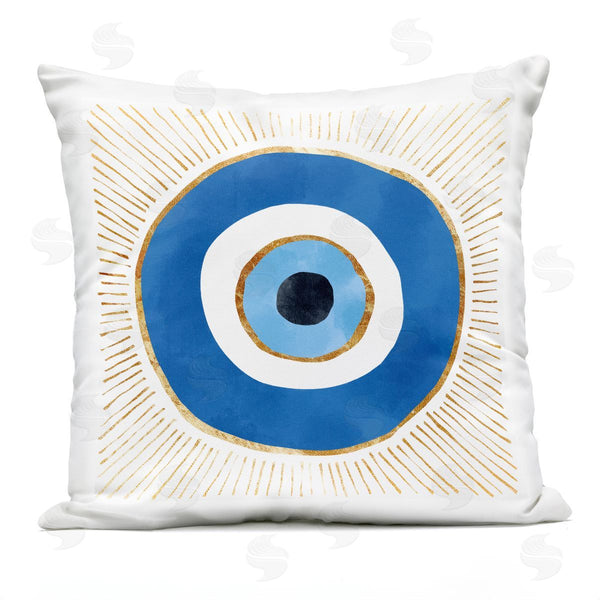 Stupell Industries Ziwei Li | Blue Spiritual Evil Eye Printed Throw Pillow