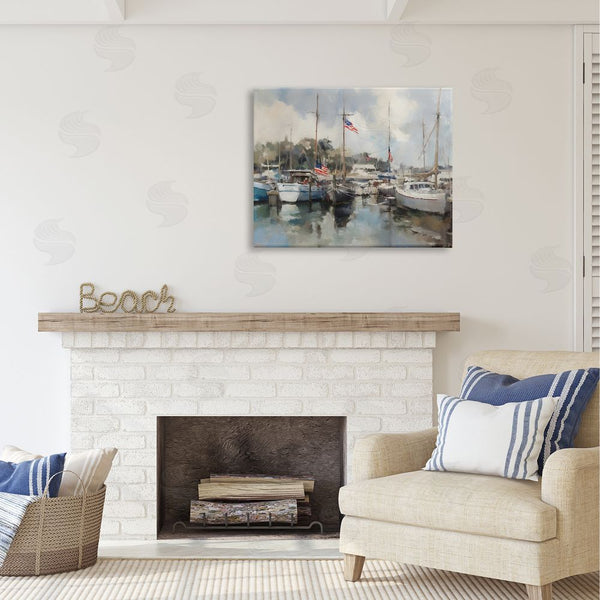 Stupell Industries Ziwei Li | Boats With American Flags Wall Art