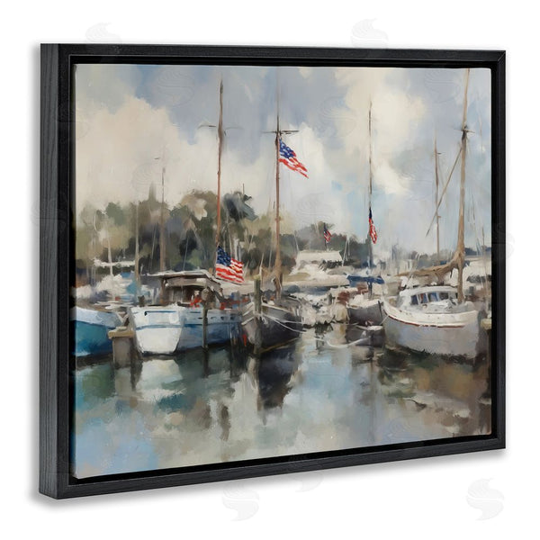 Stupell Industries Ziwei Li | Boats With American Flags Wall Art