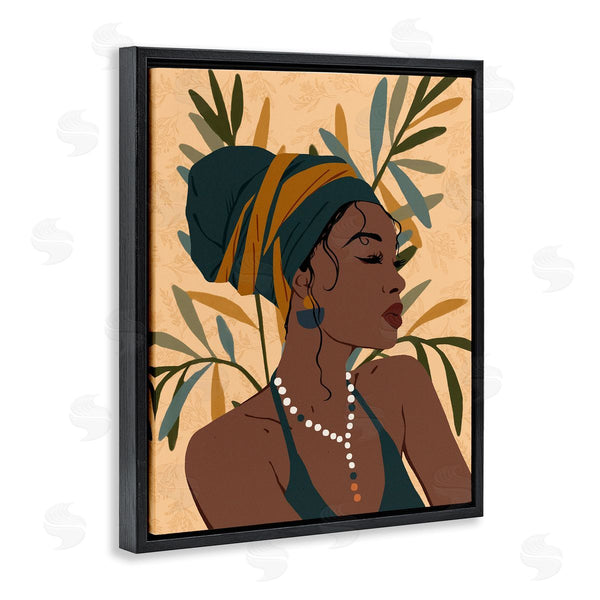 Stupell Industries Ziwei Li | Bohemian Girl Botanical Leaves Wall Art