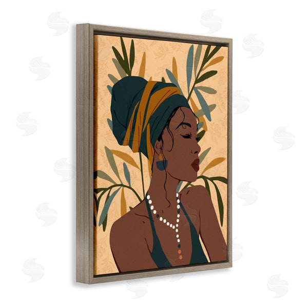 Stupell Industries Ziwei Li | Bohemian Girl Botanical Leaves Wall Art