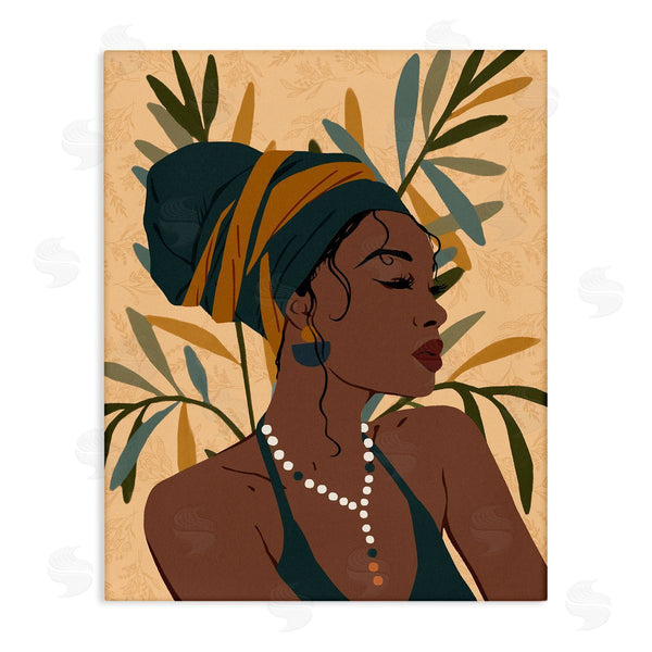 stupell industries Ziwei Li | Bohemian Girl Botanical Leaves Wall Art