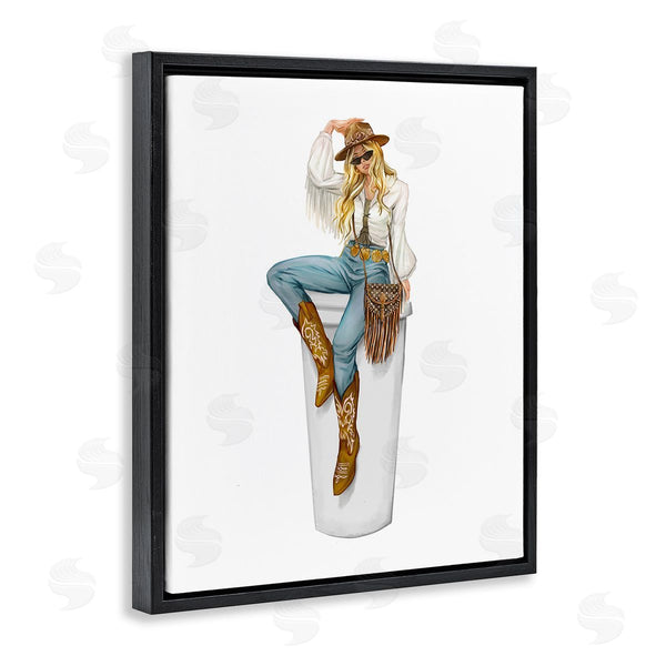 Stupell Industries Ziwei Li | Boho Cowgirl & Coffee Wall Art