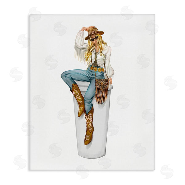 stupell industries Ziwei Li | Boho Cowgirl & Coffee Wall Art
