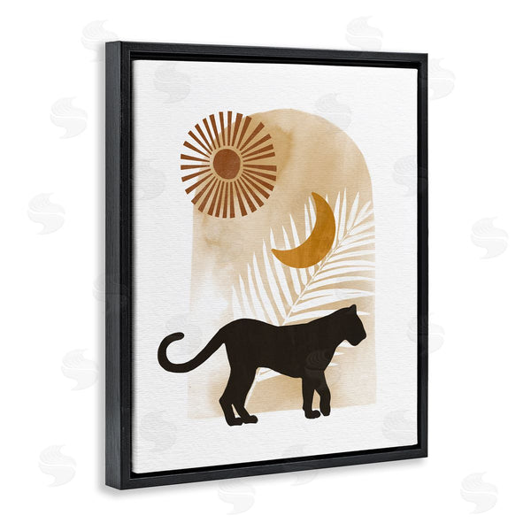 Stupell Industries Ziwei Li | Boho Panther Silhouette Lunar Solar Botanical Leaf Wall Art