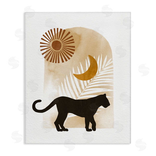 stupell industries Ziwei Li | Boho Panther Silhouette Lunar Solar Botanical Leaf Wall Art