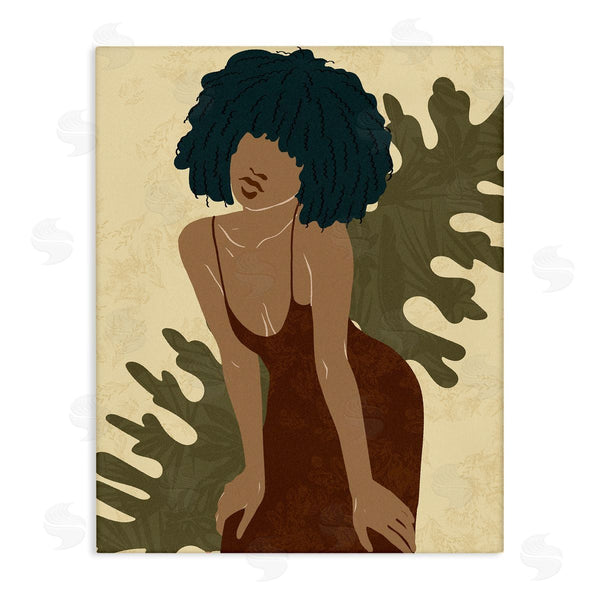 stupell industries Ziwei Li | Boho Woman Botanical Leaf Wall Art
