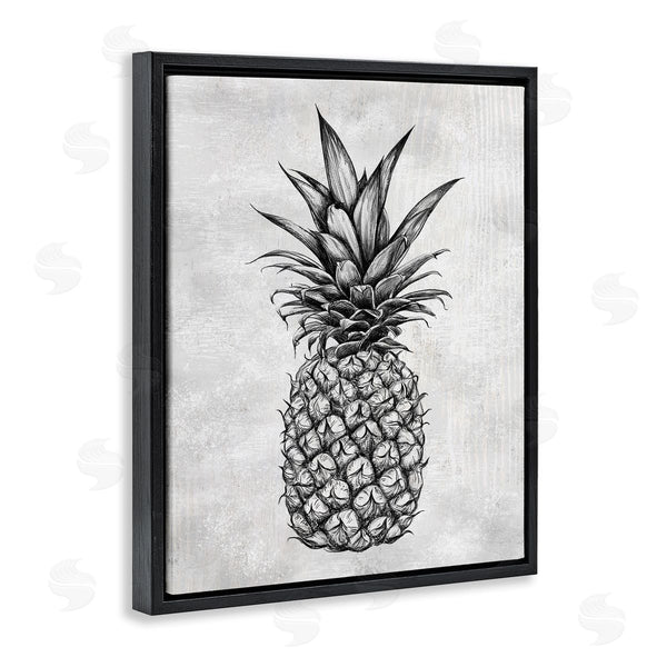 Stupell Industries Ziwei Li | Bold Pineapple Line Drawing Rustic Pattern Black White Wall Art