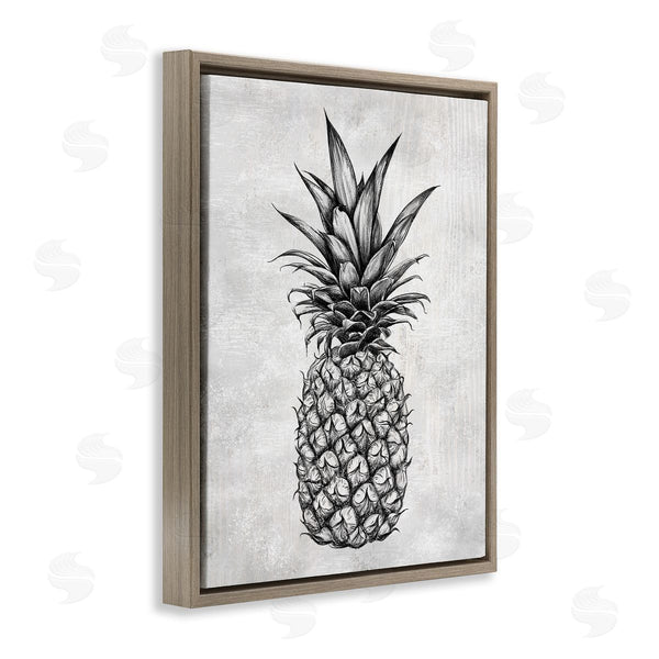 Stupell Industries Ziwei Li | Bold Pineapple Line Drawing Rustic Pattern Black White Wall Art