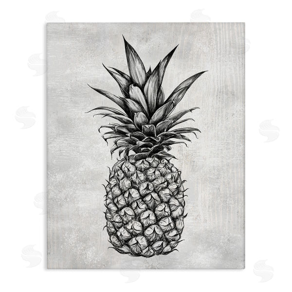 stupell industries Ziwei Li | Bold Pineapple Line Drawing Rustic Pattern Black White Wall Art