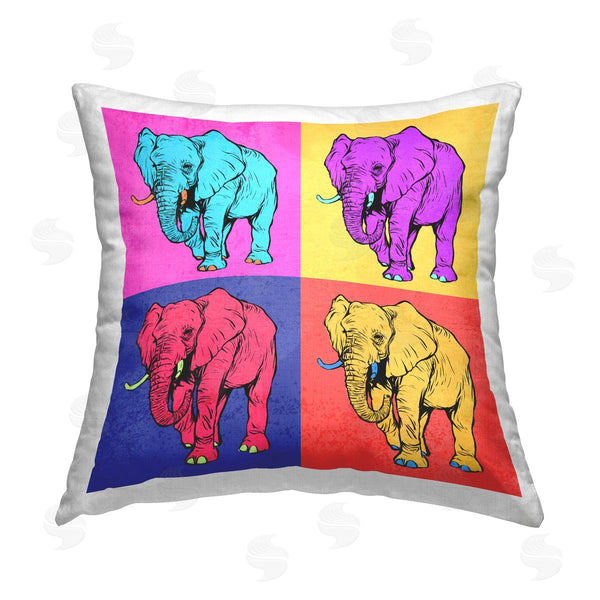 stupell industries Ziwei Li | Bold Pop Elephants Printed Throw Pillow