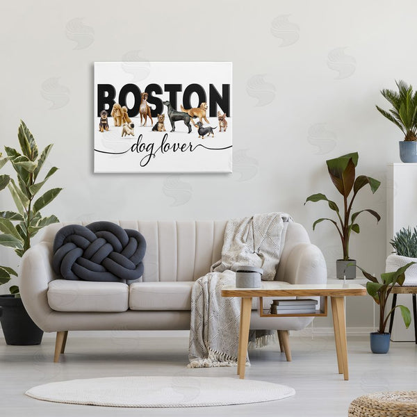Stupell Industries Ziwei Li | Boston For Dog Lovers Adorable Pet Puppies Wall Art