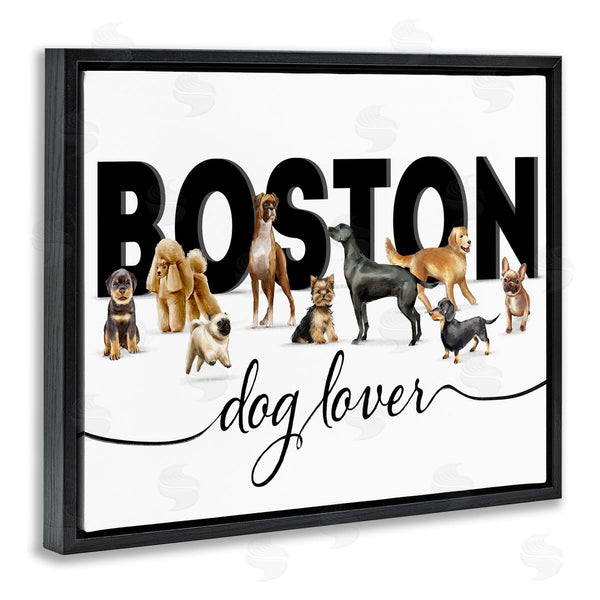 Stupell Industries Ziwei Li | Boston For Dog Lovers Adorable Pet Puppies Wall Art