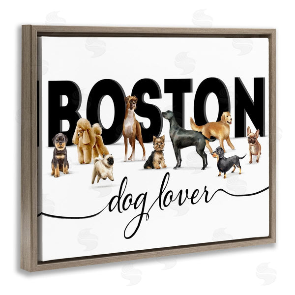Stupell Industries Ziwei Li | Boston For Dog Lovers Adorable Pet Puppies Wall Art