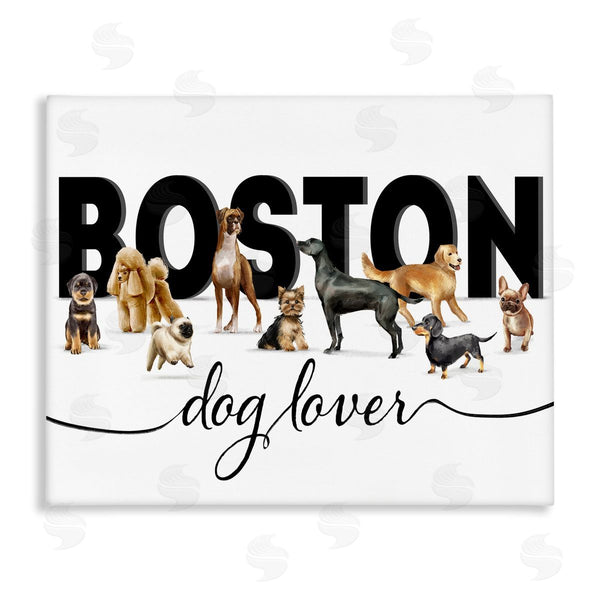 stupell industries Ziwei Li | Boston for Dog Lovers Adorable Pet Puppies Wall Art